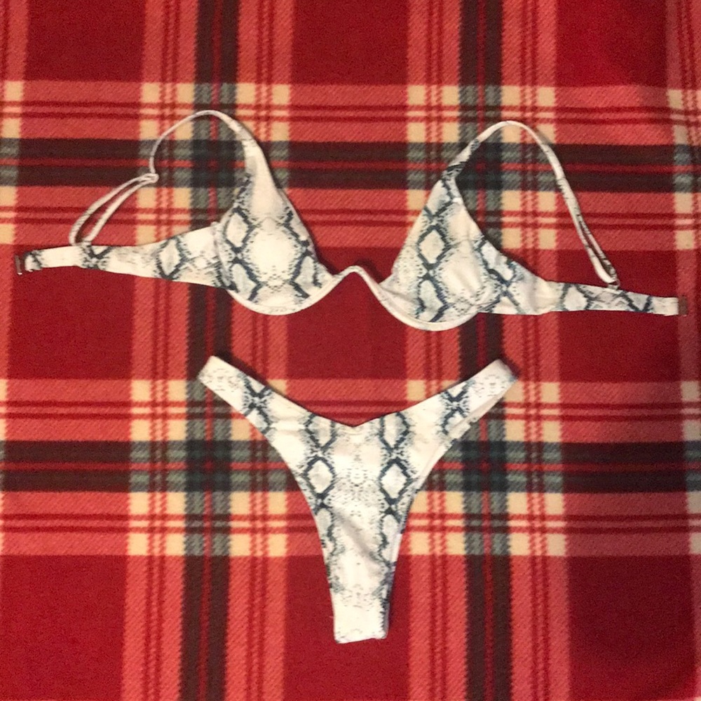 Snakeskin thong bikini